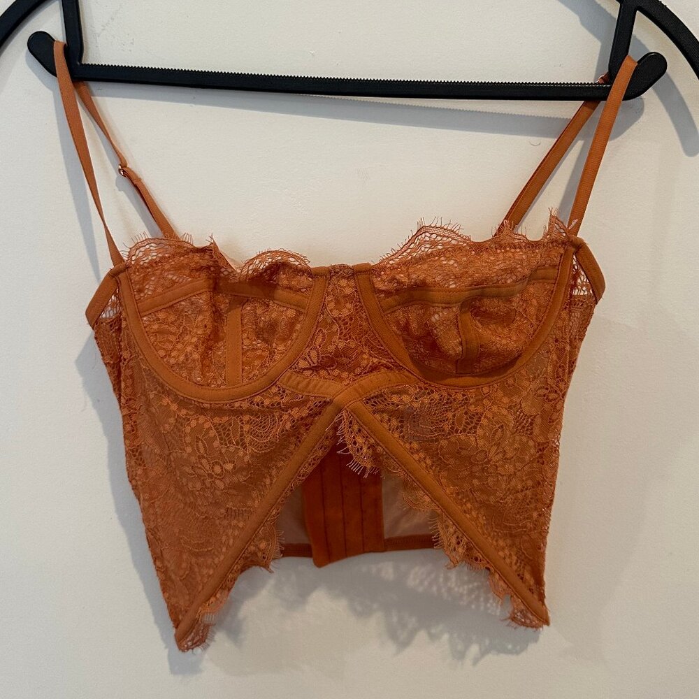 Urban Outfitters Out From Under Orange Cutout Corset Top Size S